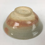 Japanese Ceramic Tea Ceremony Green Tea Bowl Vtg Chawan Beige Pink GTB854
