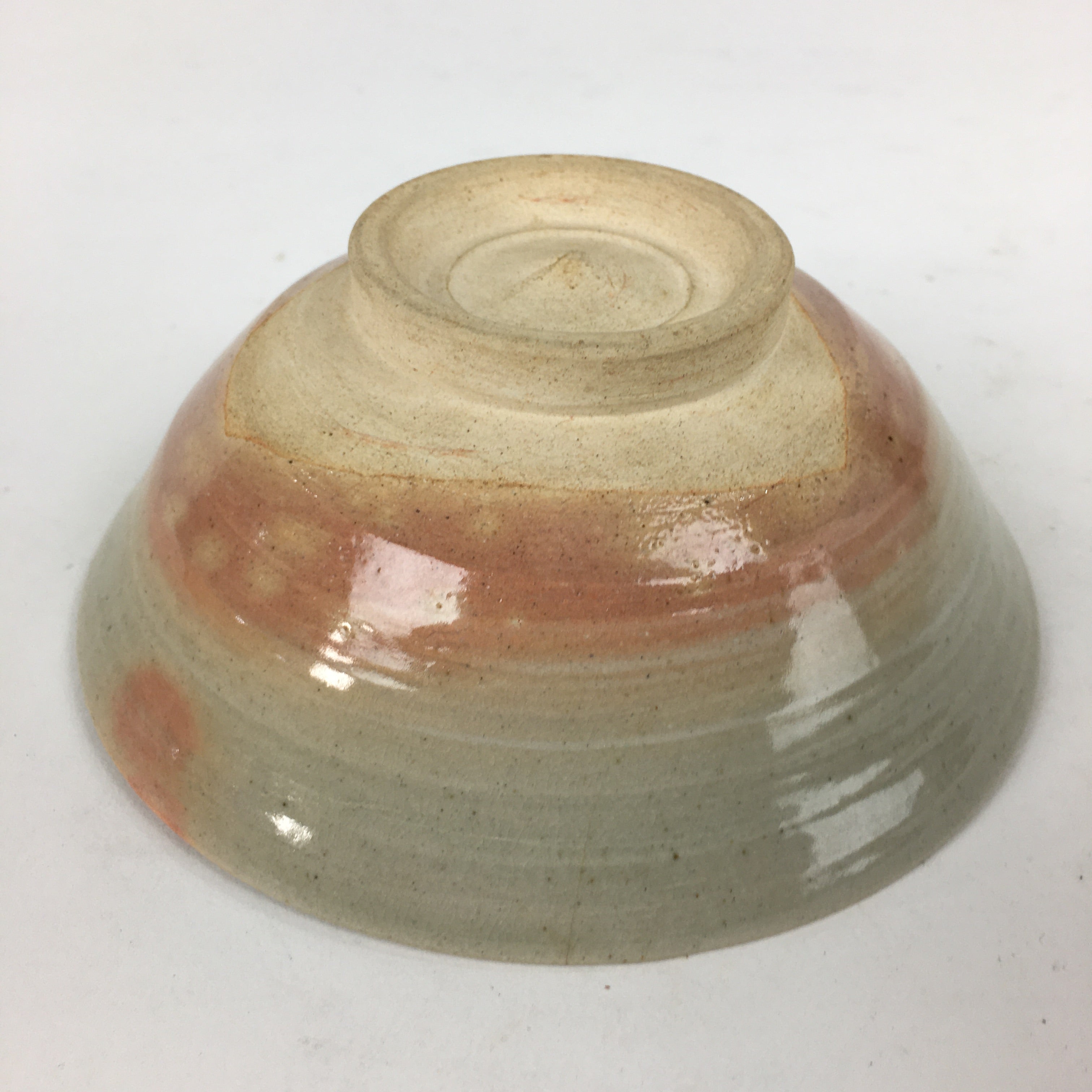 Japanese Ceramic Tea Ceremony Green Tea Bowl Vtg Chawan Beige Pink GTB854