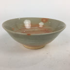 Japanese Ceramic Tea Ceremony Green Tea Bowl Vtg Chawan Beige Pink GTB854