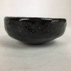 Japanese Ceramic Tea Ceremony Green Tea Bowl Vtg Chawan Black GTB879