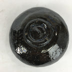 Japanese Ceramic Tea Ceremony Green Tea Bowl Vtg Chawan Black GTB879