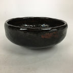 Japanese Ceramic Tea Ceremony Green Tea Bowl Vtg Chawan Black GTB879