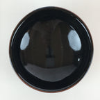 Japanese Ceramic Tea Ceremony Green Tea Bowl Vtg Chawan Black GTB953