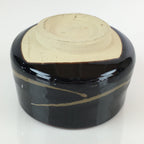 Japanese Ceramic Tea Ceremony Green Tea Bowl Vtg Chawan Black GTB953