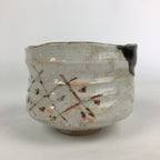 Japanese Ceramic Tea Ceremony Green Tea Bowl Vtg Chawan Black Oribe GTB903