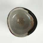 Japanese Ceramic Tea Ceremony Green Tea Bowl Vtg Chawan Black Oribe GTB903