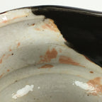 Japanese Ceramic Tea Ceremony Green Tea Bowl Vtg Chawan Black Oribe GTB903