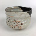 Japanese Ceramic Tea Ceremony Green Tea Bowl Vtg Chawan Black Oribe GTB903