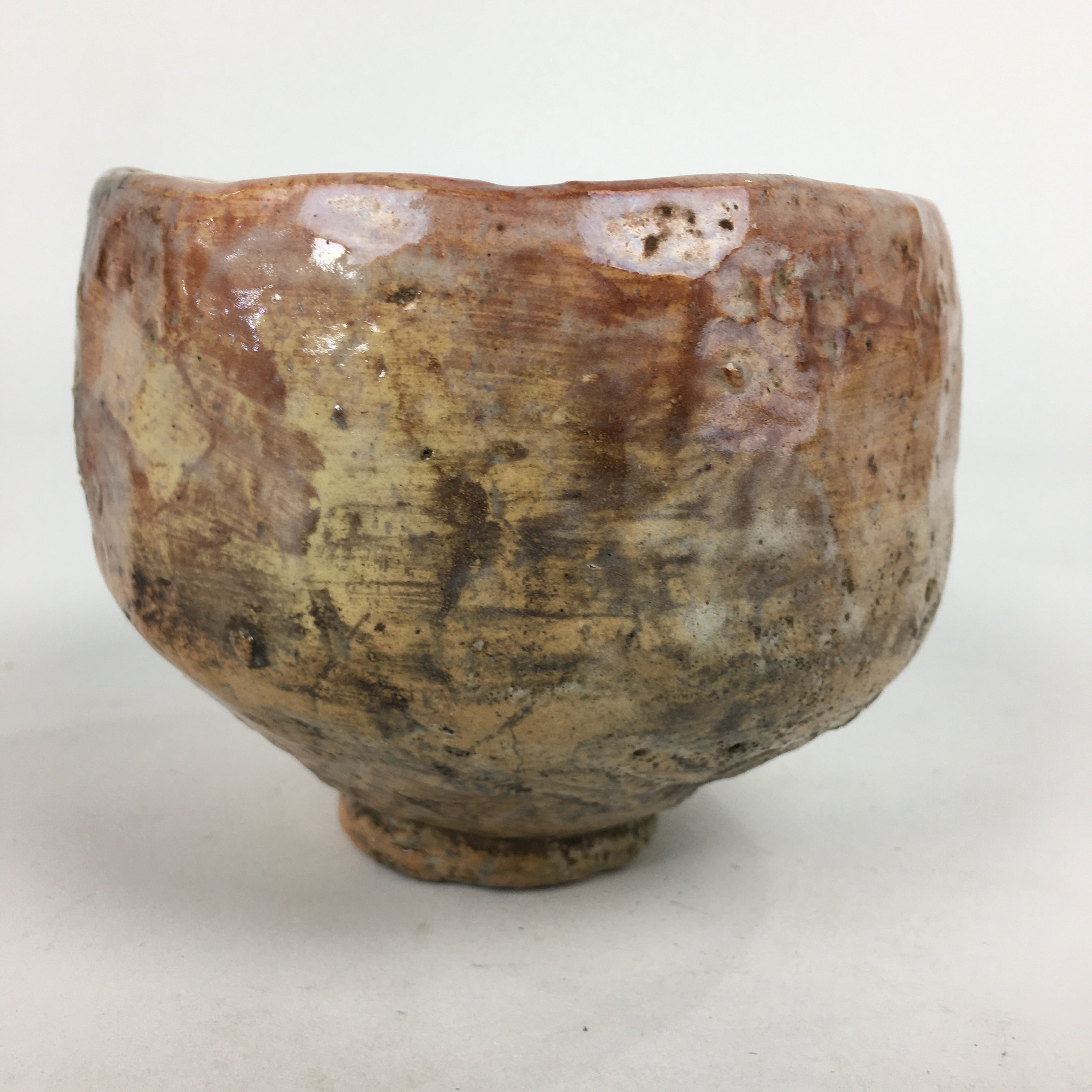 Japanese Ceramic Tea Ceremony Green Tea Bowl Vtg Chawan Brown GTB845