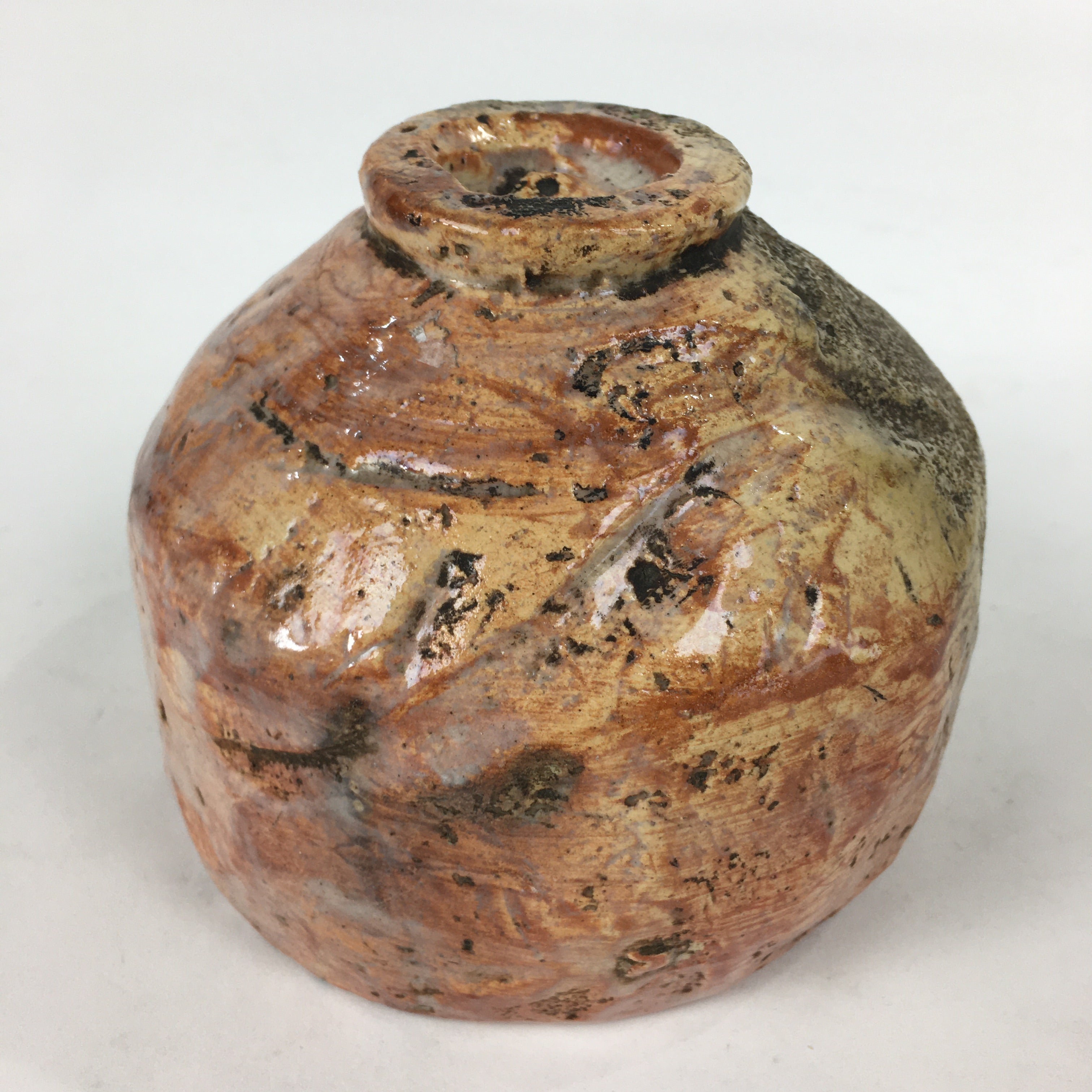 Japanese Ceramic Tea Ceremony Green Tea Bowl Vtg Chawan Brown GTB845