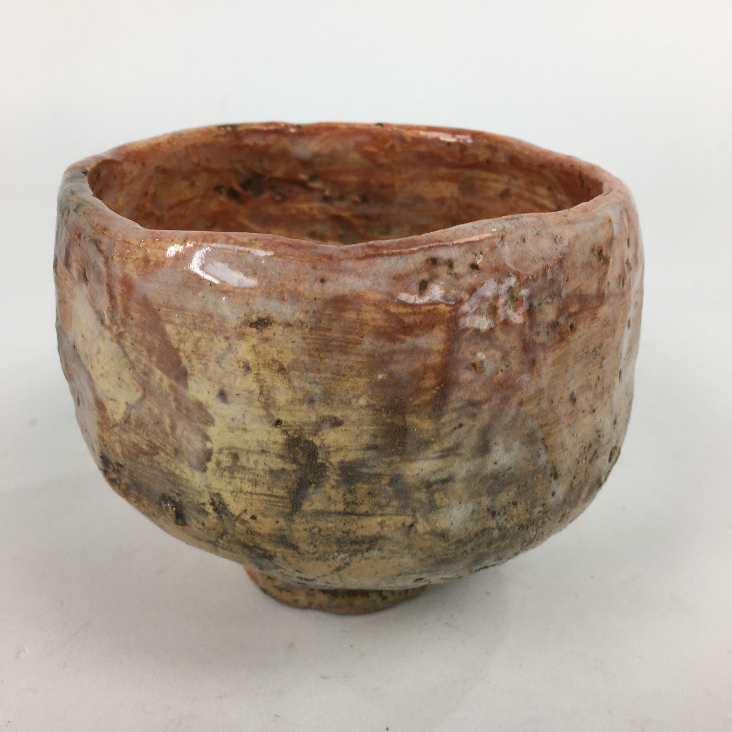 Japanese Ceramic Tea Ceremony Green Tea Bowl Vtg Chawan Brown GTB845