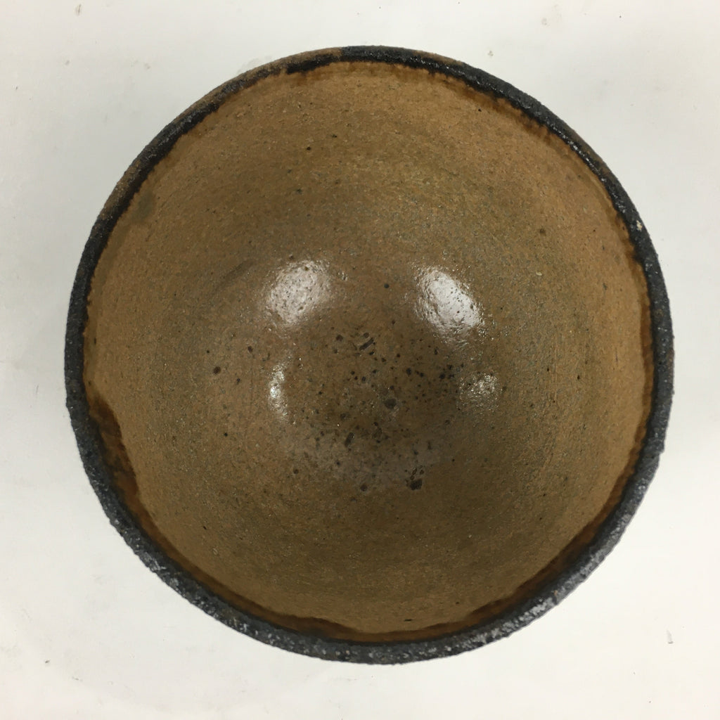 Japanese Ceramic Tea Ceremony Green Tea Bowl Vtg Chawan Brown GTB851