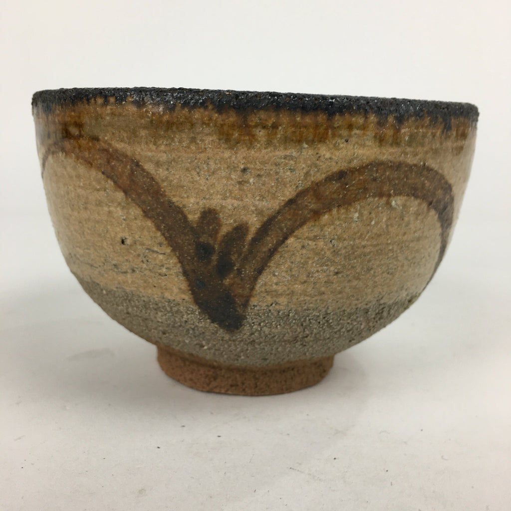Japanese Ceramic Tea Ceremony Green Tea Bowl Vtg Chawan Brown GTB851