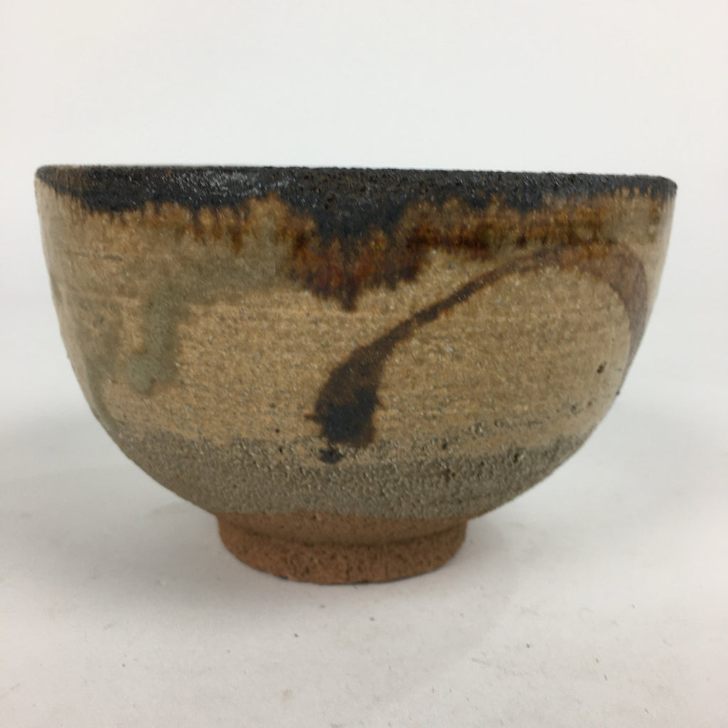 Japanese Ceramic Tea Ceremony Green Tea Bowl Vtg Chawan Brown GTB851