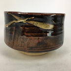 Japanese Ceramic Tea Ceremony Green Tea Bowl Vtg Chawan Brown GTB867