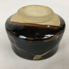 Japanese Ceramic Tea Ceremony Green Tea Bowl Vtg Chawan Brown GTB867