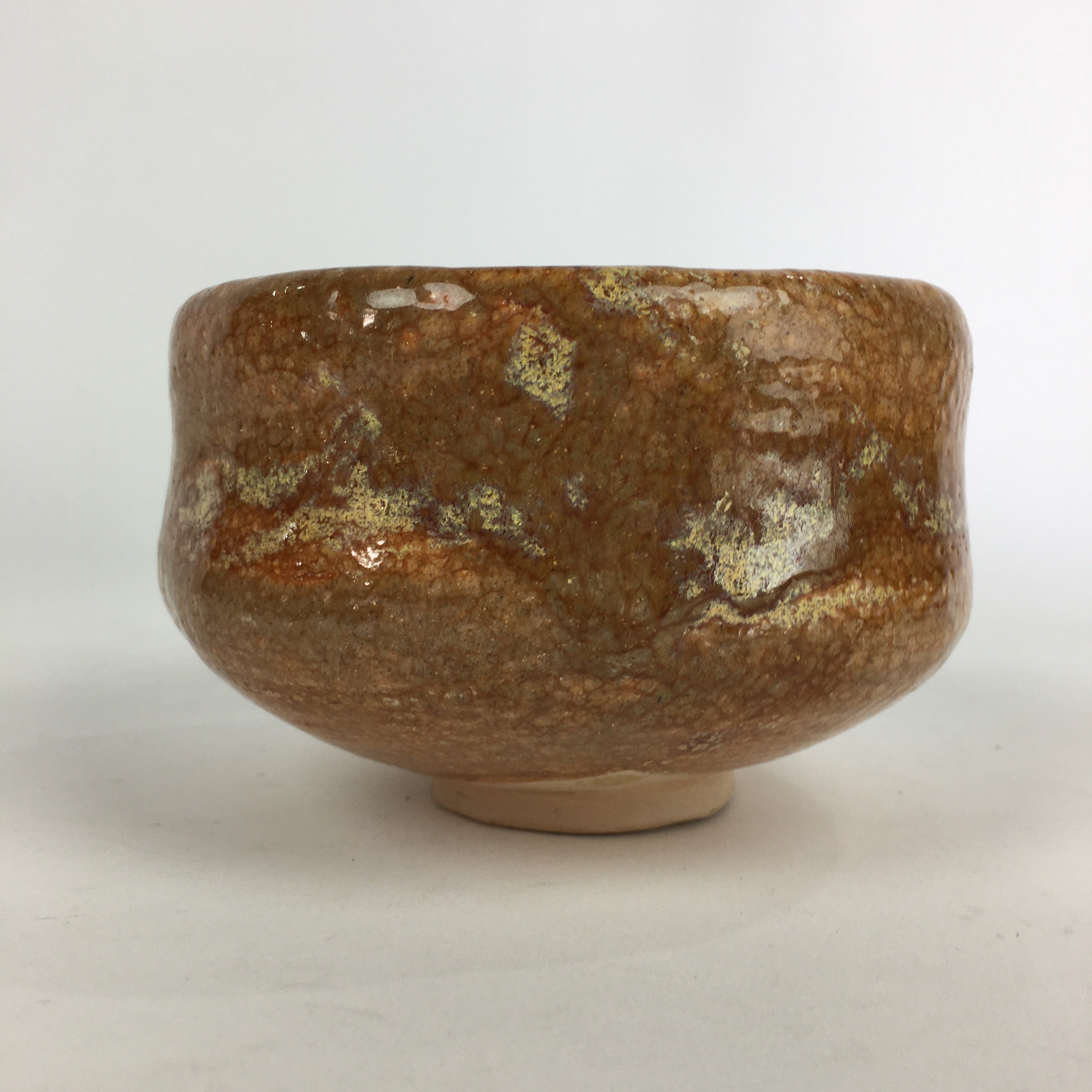 Japanese Ceramic Tea Ceremony Green Tea Bowl Vtg Chawan Brown GTB911