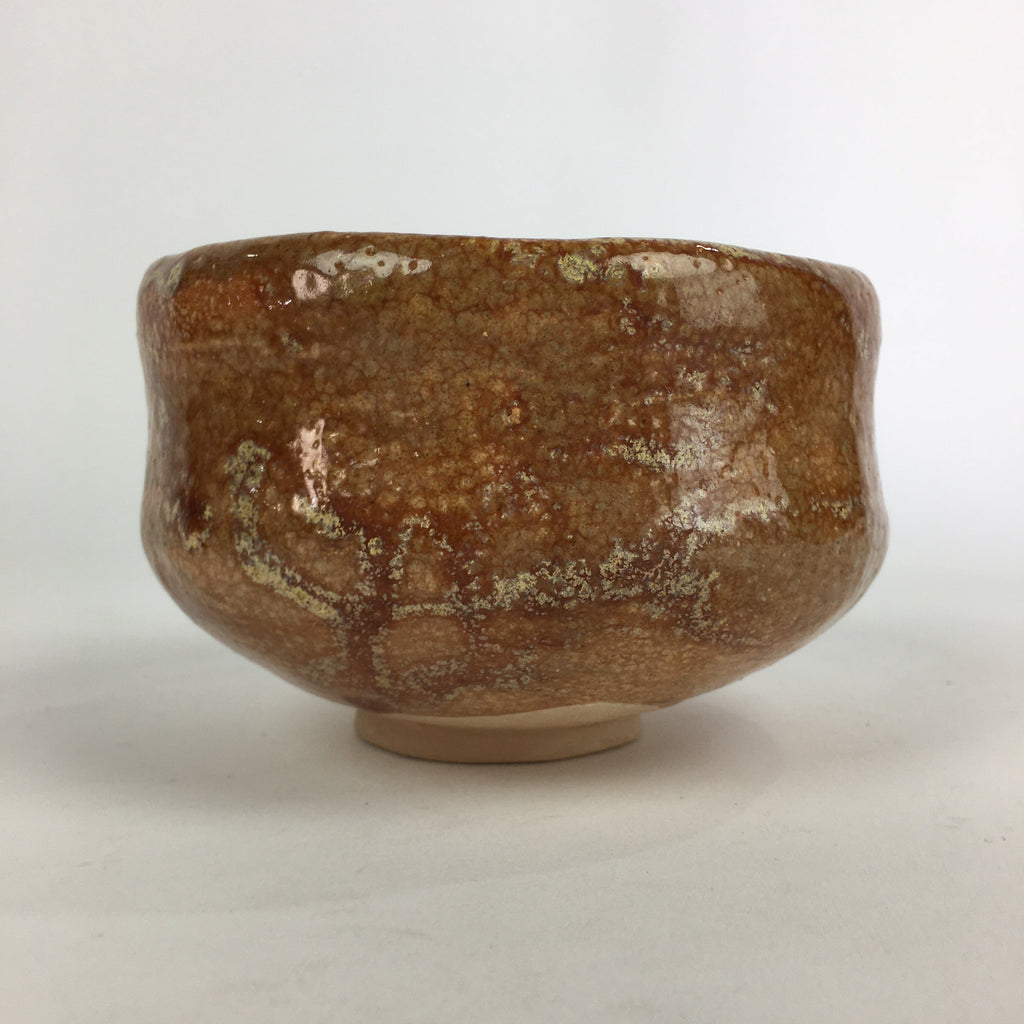 Japanese Ceramic Tea Ceremony Green Tea Bowl Vtg Chawan Brown GTB911