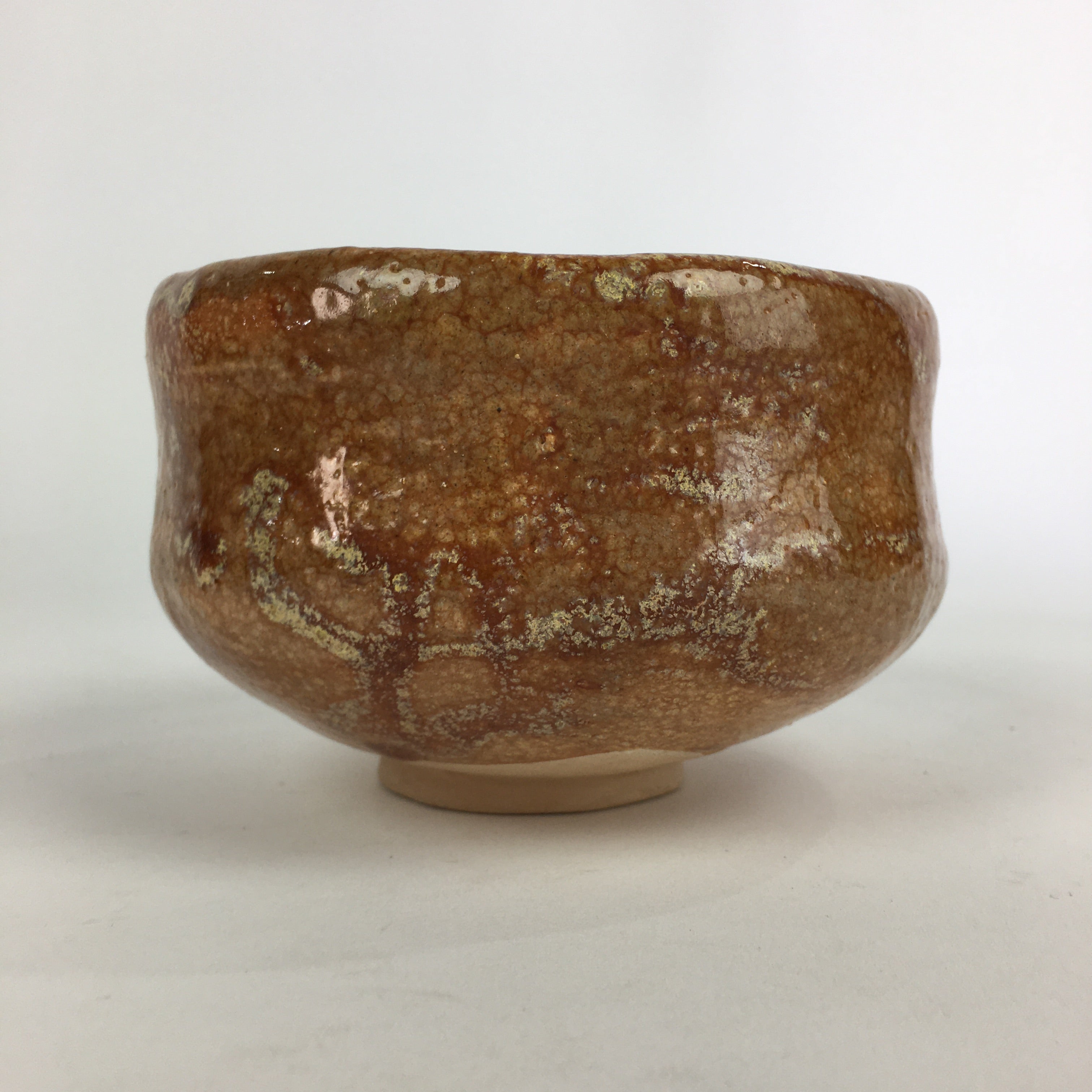 Japanese Ceramic Tea Ceremony Green Tea Bowl Vtg Chawan Brown GTB911