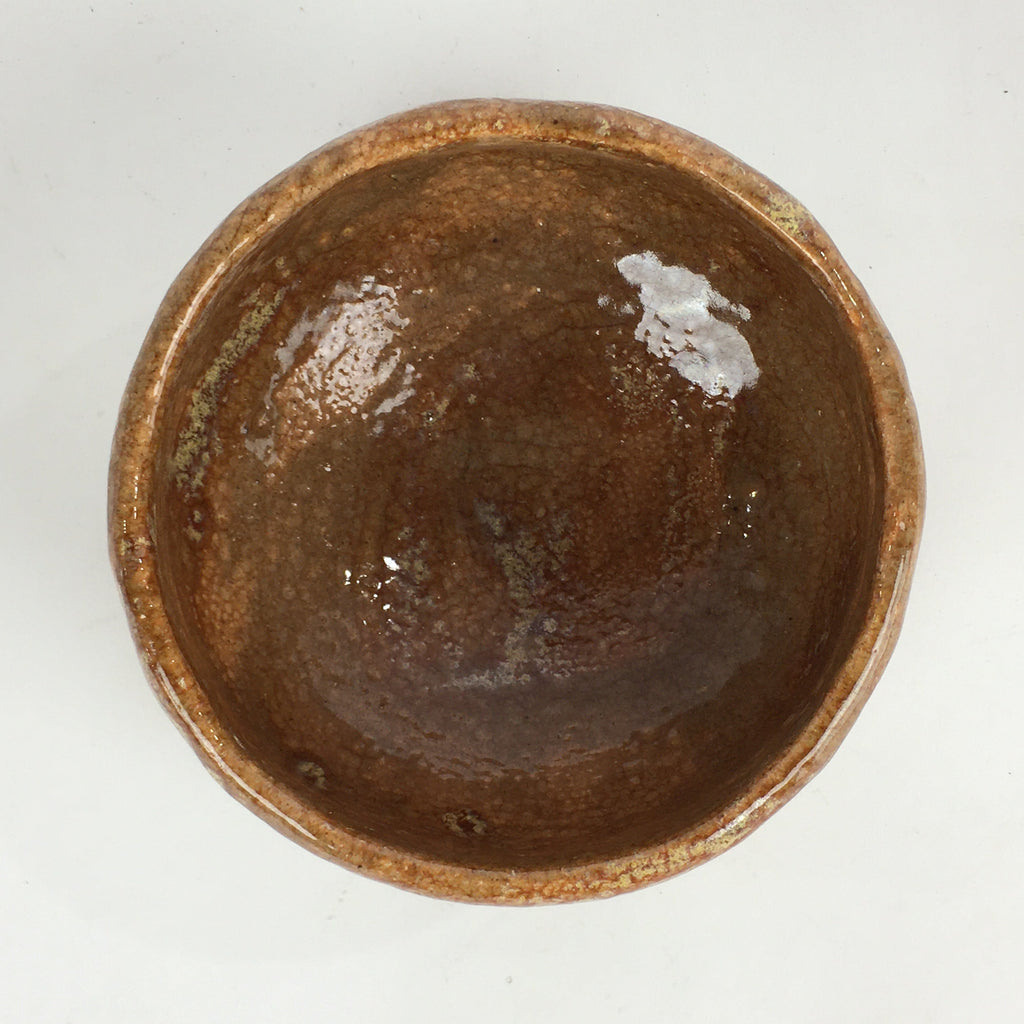 Japanese Ceramic Tea Ceremony Green Tea Bowl Vtg Chawan Brown GTB911