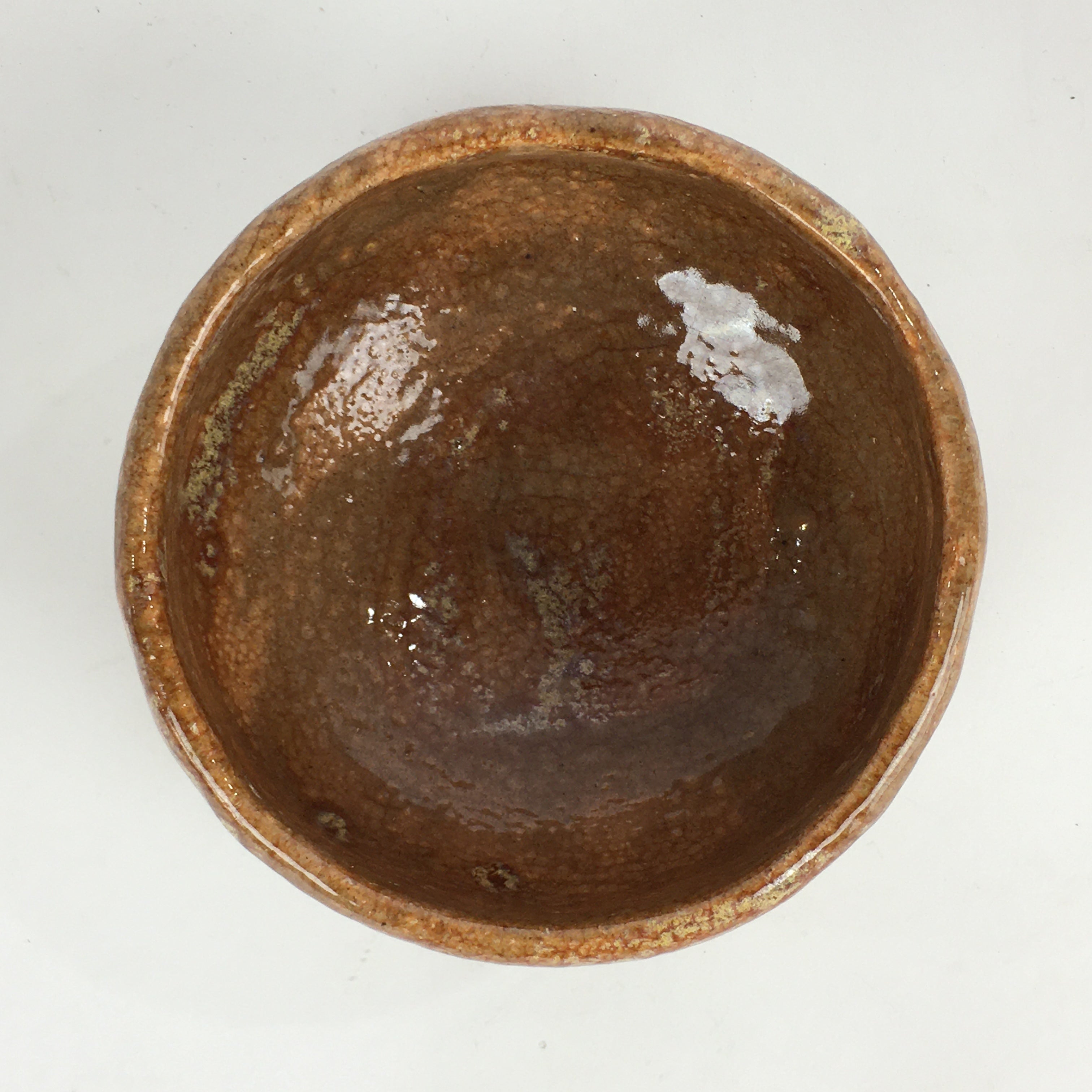 Japanese Ceramic Tea Ceremony Green Tea Bowl Vtg Chawan Brown GTB911