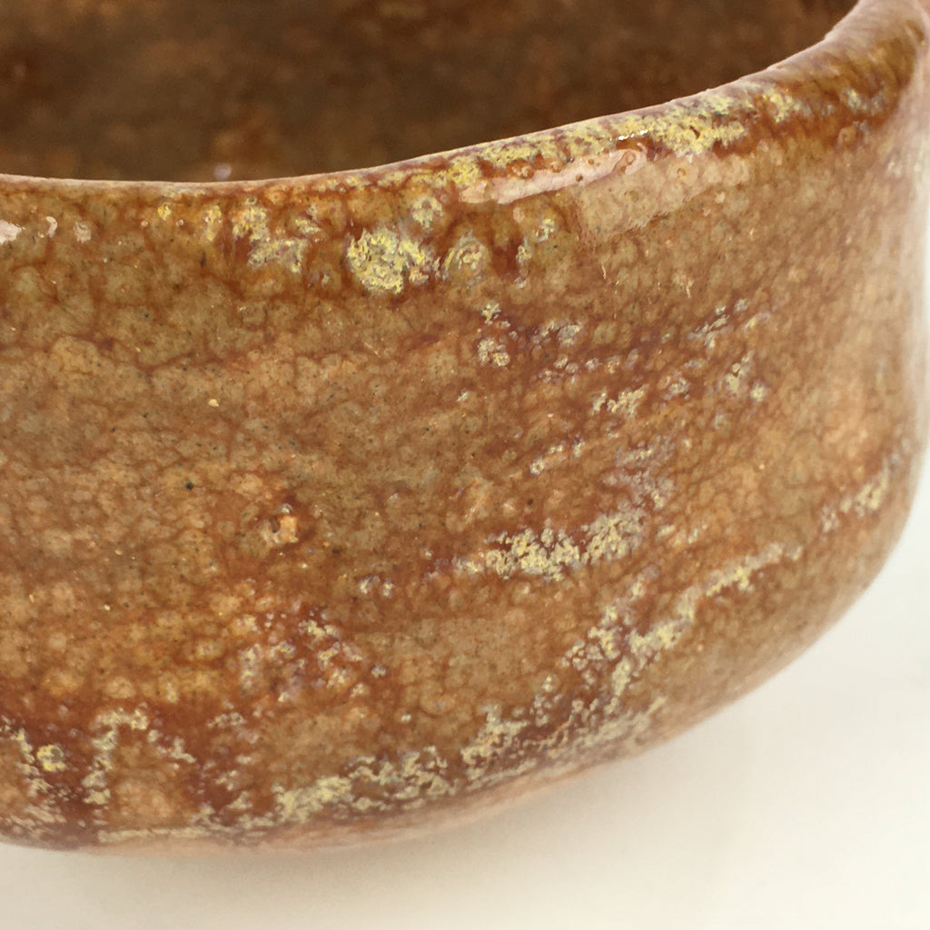 Japanese Ceramic Tea Ceremony Green Tea Bowl Vtg Chawan Brown GTB911