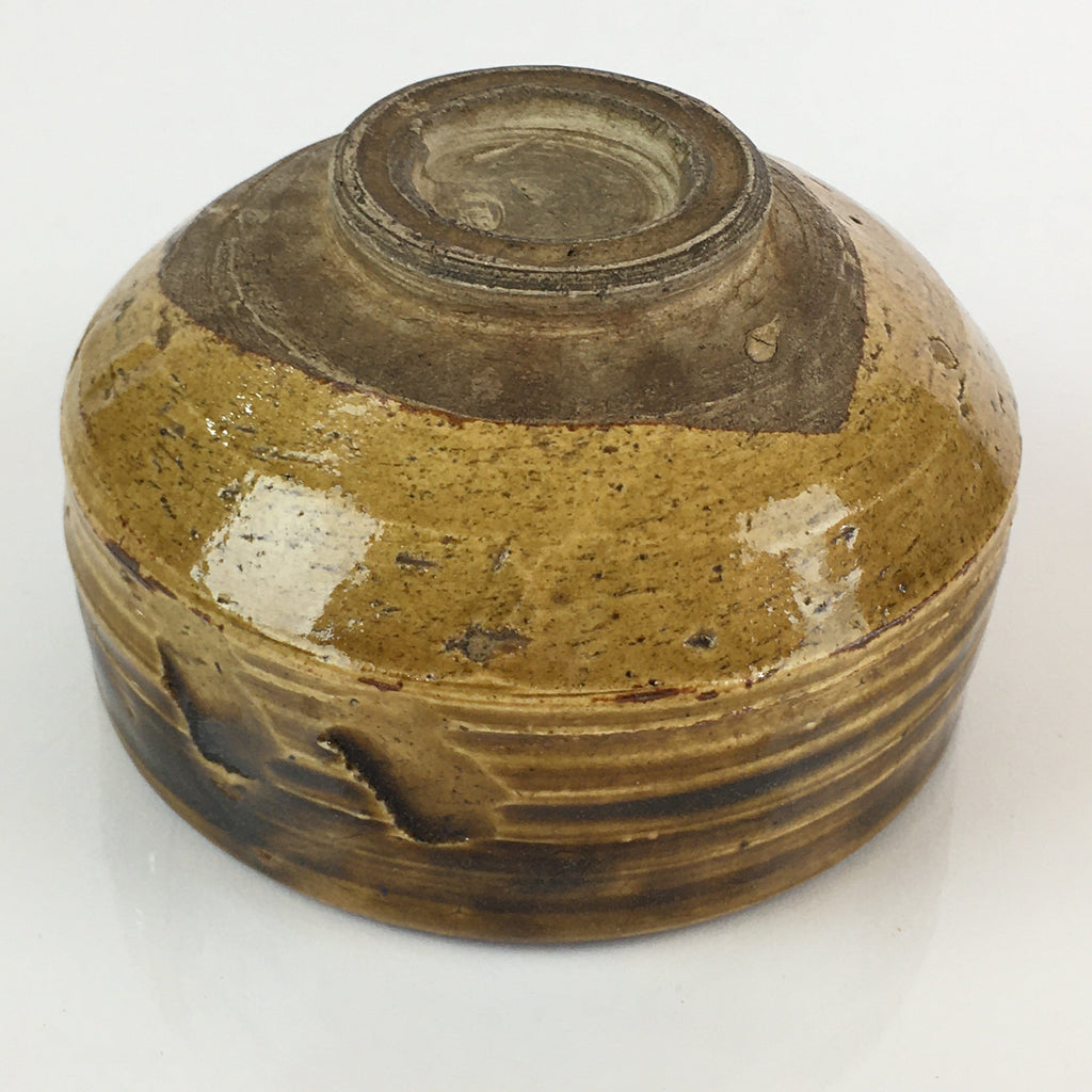 Japanese Ceramic Tea Ceremony Green Tea Bowl Vtg Chawan Brown GTB945