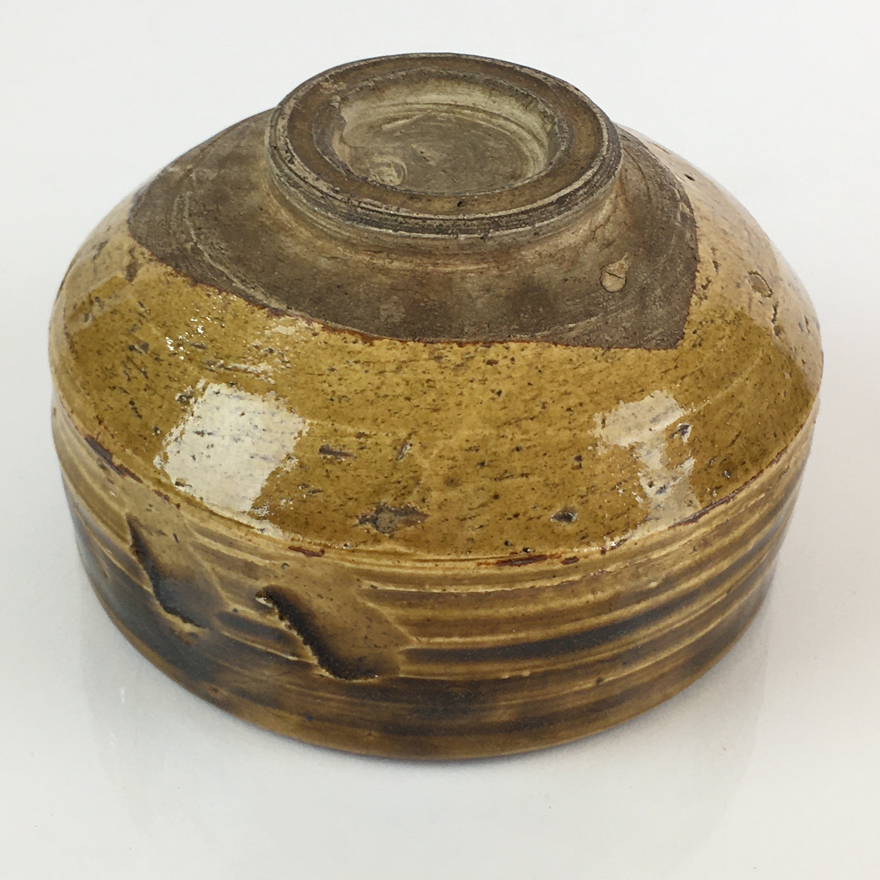 Japanese Ceramic Tea Ceremony Green Tea Bowl Vtg Chawan Brown GTB945