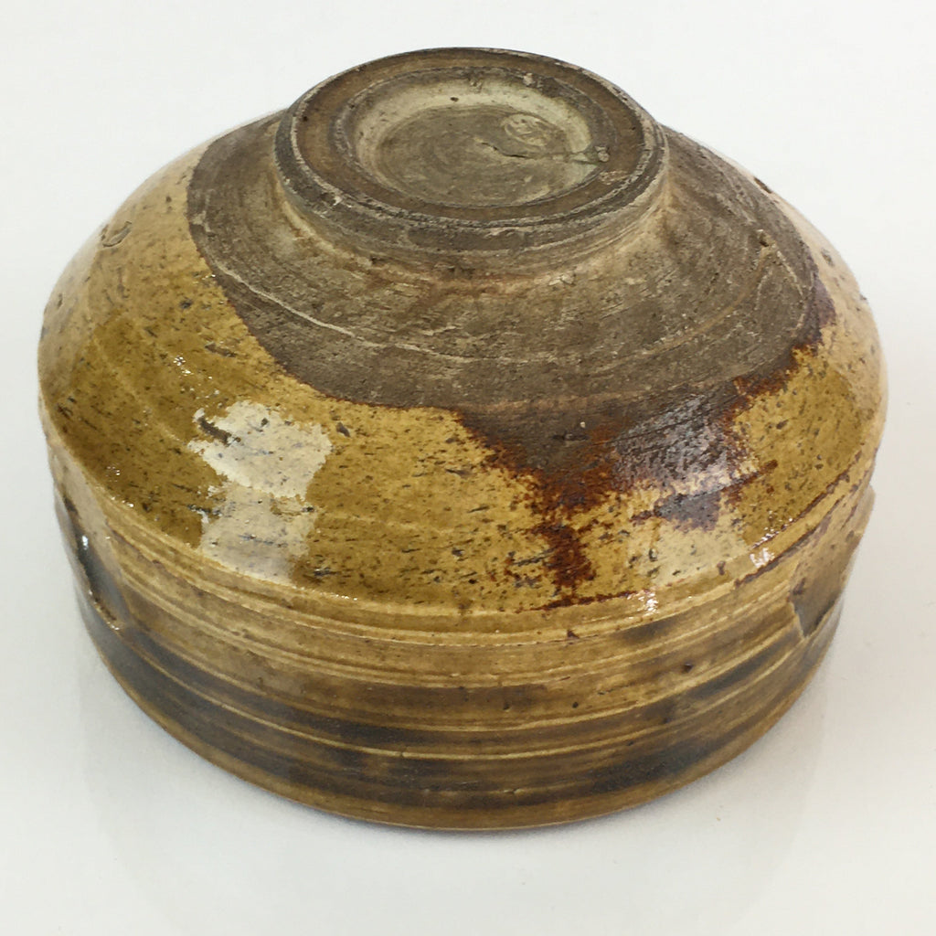 Japanese Ceramic Tea Ceremony Green Tea Bowl Vtg Chawan Brown GTB945
