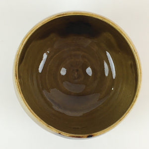 Japanese Ceramic Tea Ceremony Green Tea Bowl Vtg Chawan Brown GTB952