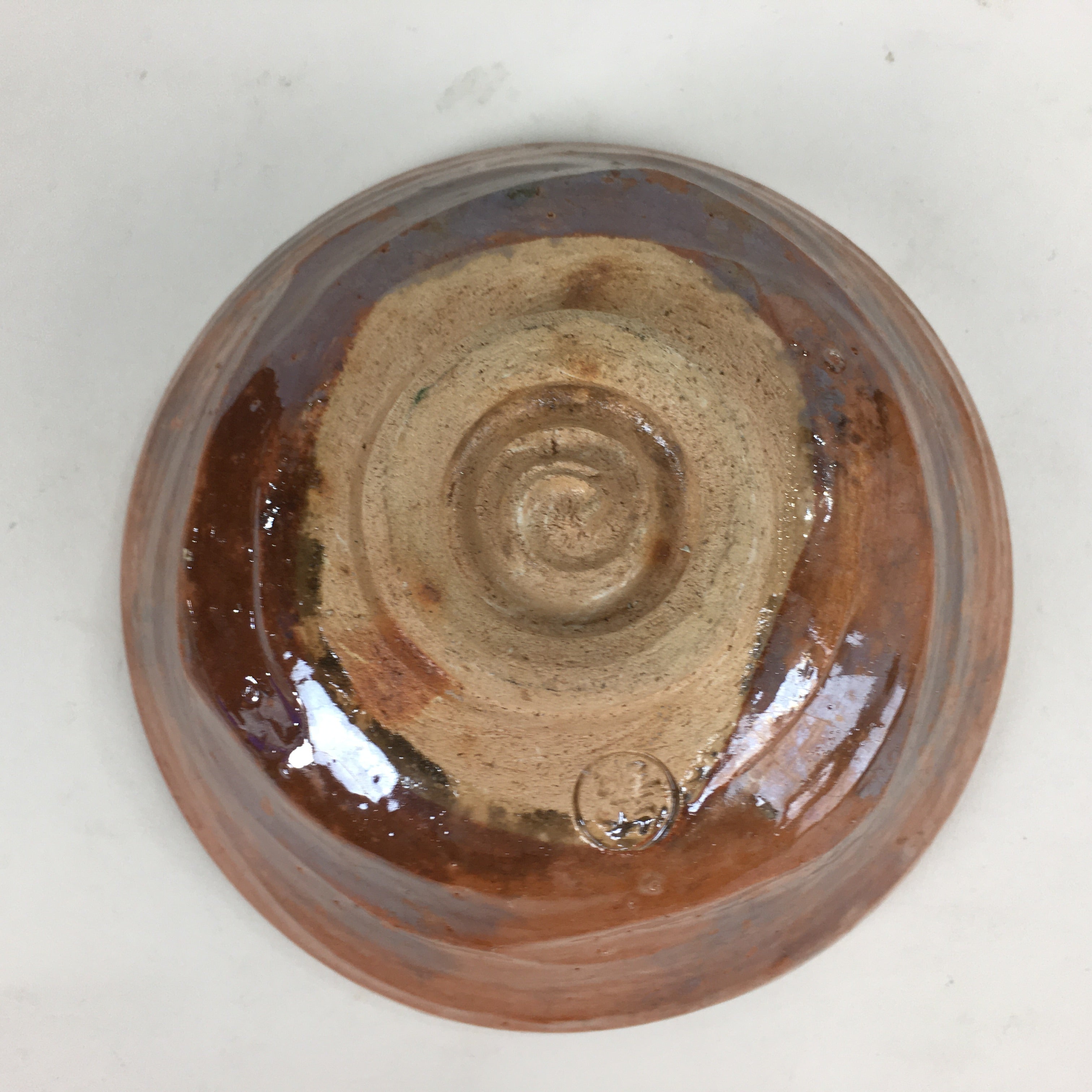 Japanese Ceramic Tea Ceremony Green Tea Bowl Vtg Chawan Brown PP855