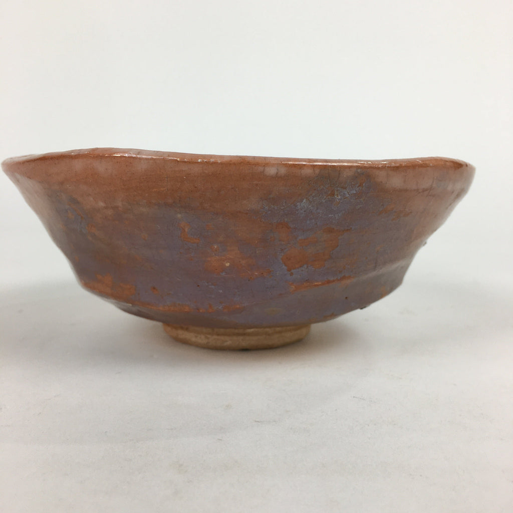Japanese Ceramic Tea Ceremony Green Tea Bowl Vtg Chawan Brown PP855