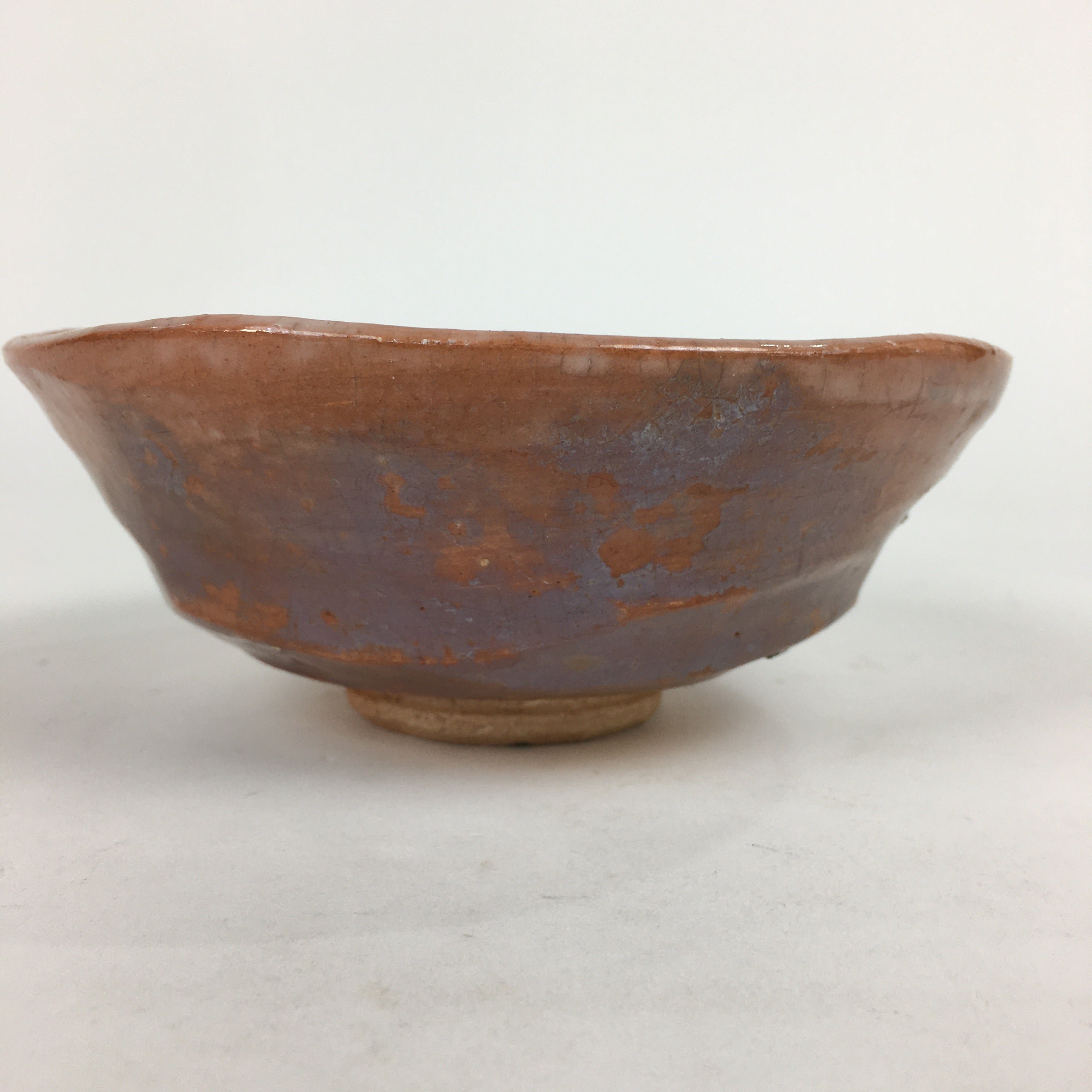Japanese Ceramic Tea Ceremony Green Tea Bowl Vtg Chawan Brown PP855