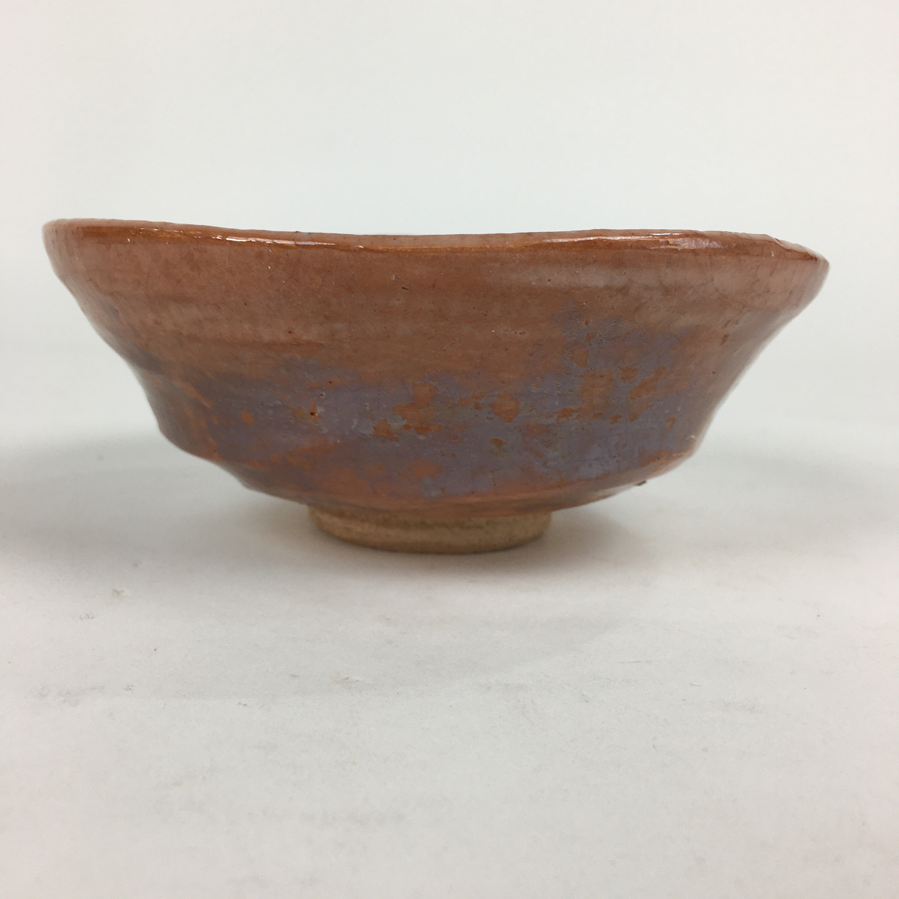 Japanese Ceramic Tea Ceremony Green Tea Bowl Vtg Chawan Brown PP855