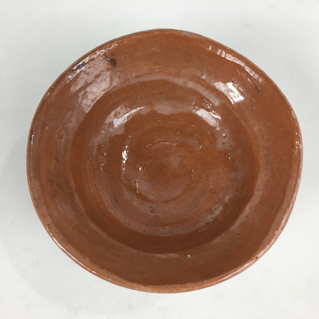 Japanese Ceramic Tea Ceremony Green Tea Bowl Vtg Chawan Brown PP855