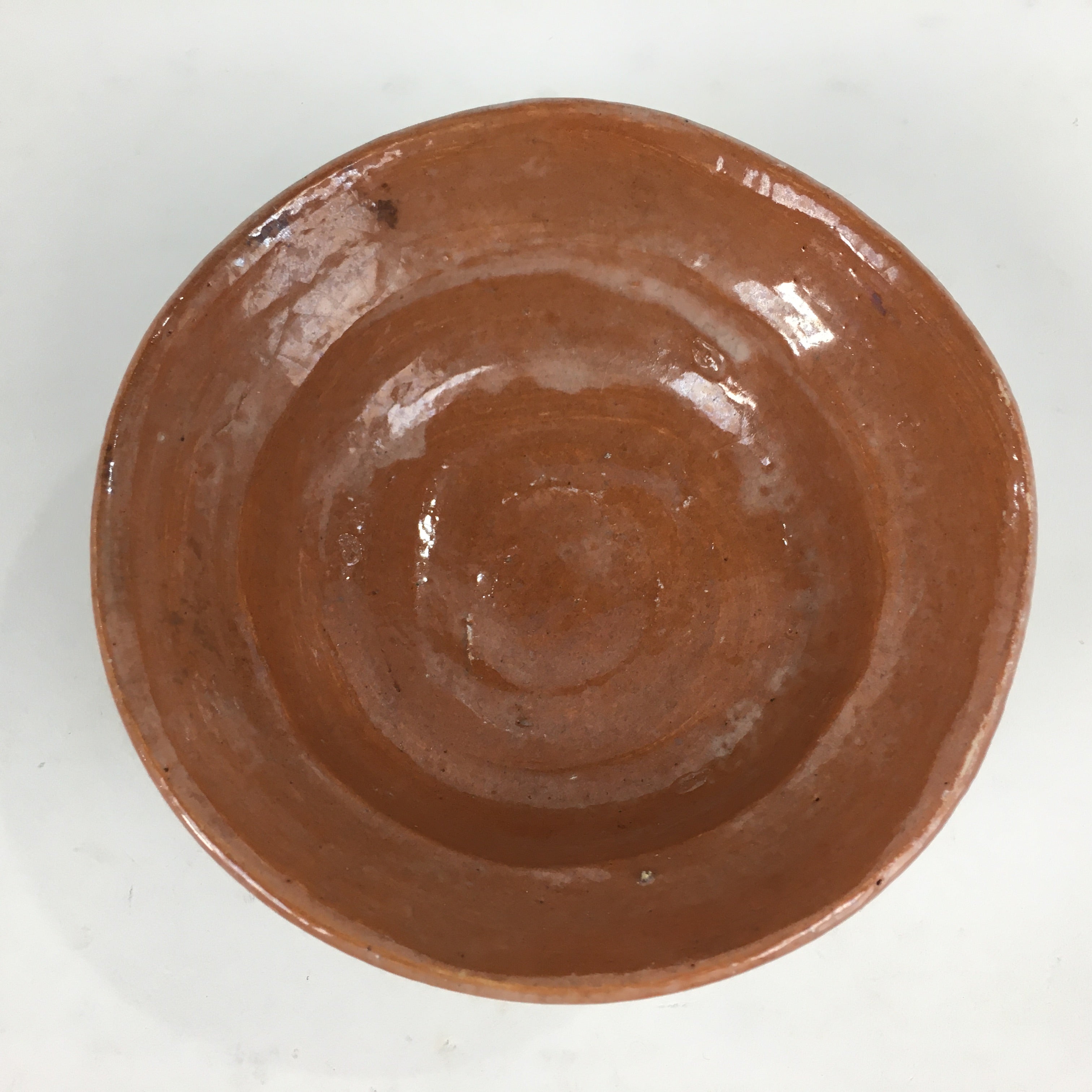 Japanese Ceramic Tea Ceremony Green Tea Bowl Vtg Chawan Brown PP855