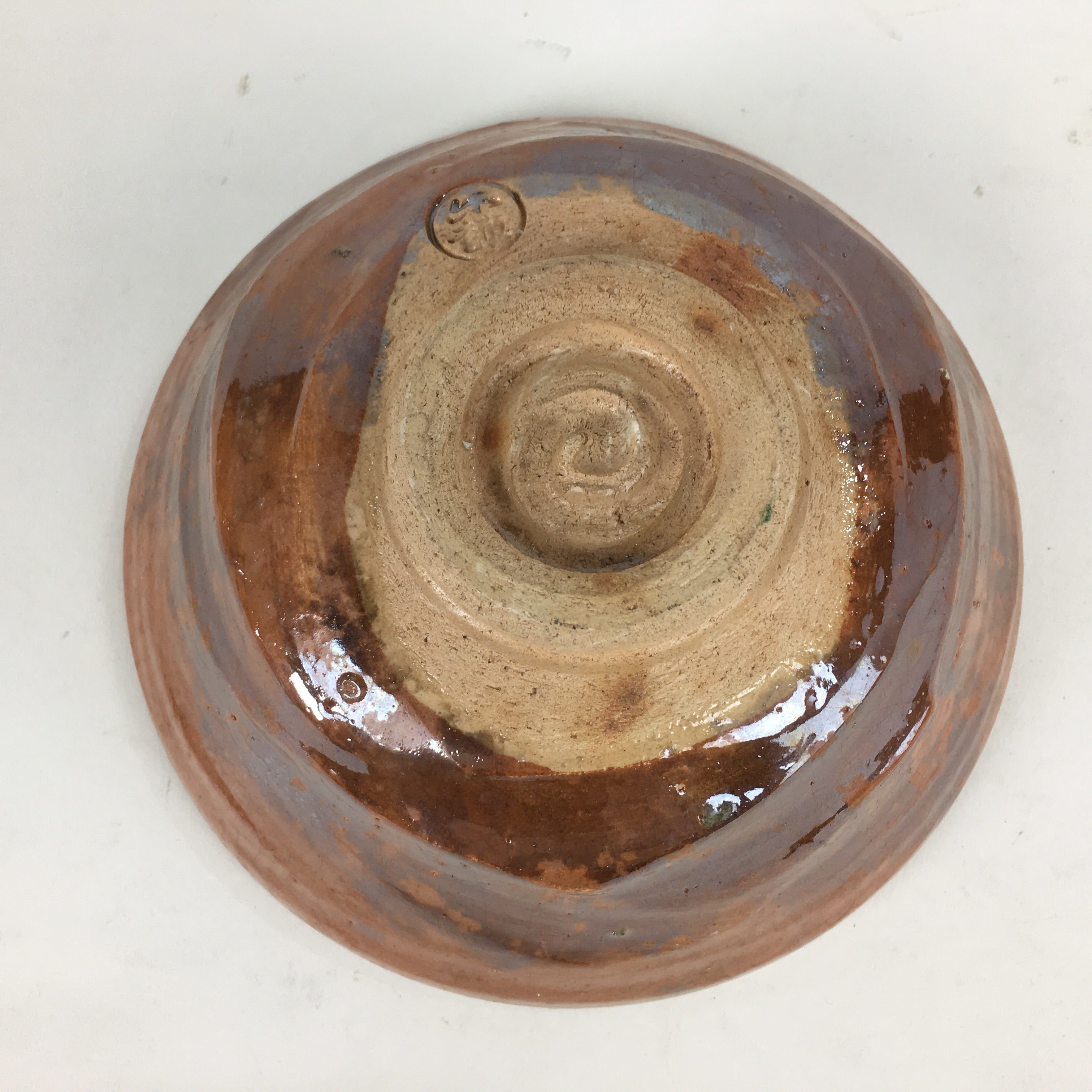 Japanese Ceramic Tea Ceremony Green Tea Bowl Vtg Chawan Brown PP855