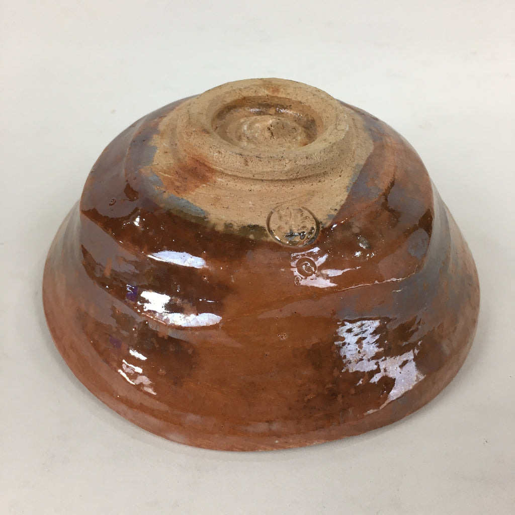 Japanese Ceramic Tea Ceremony Green Tea Bowl Vtg Chawan Brown PP855