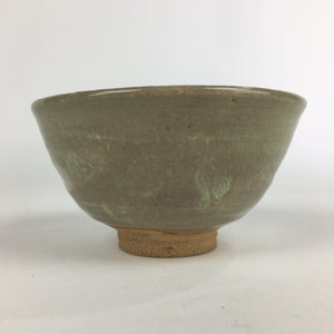 Japanese Ceramic Tea Ceremony Green Tea Bowl Vtg Chawan Crane GTB914