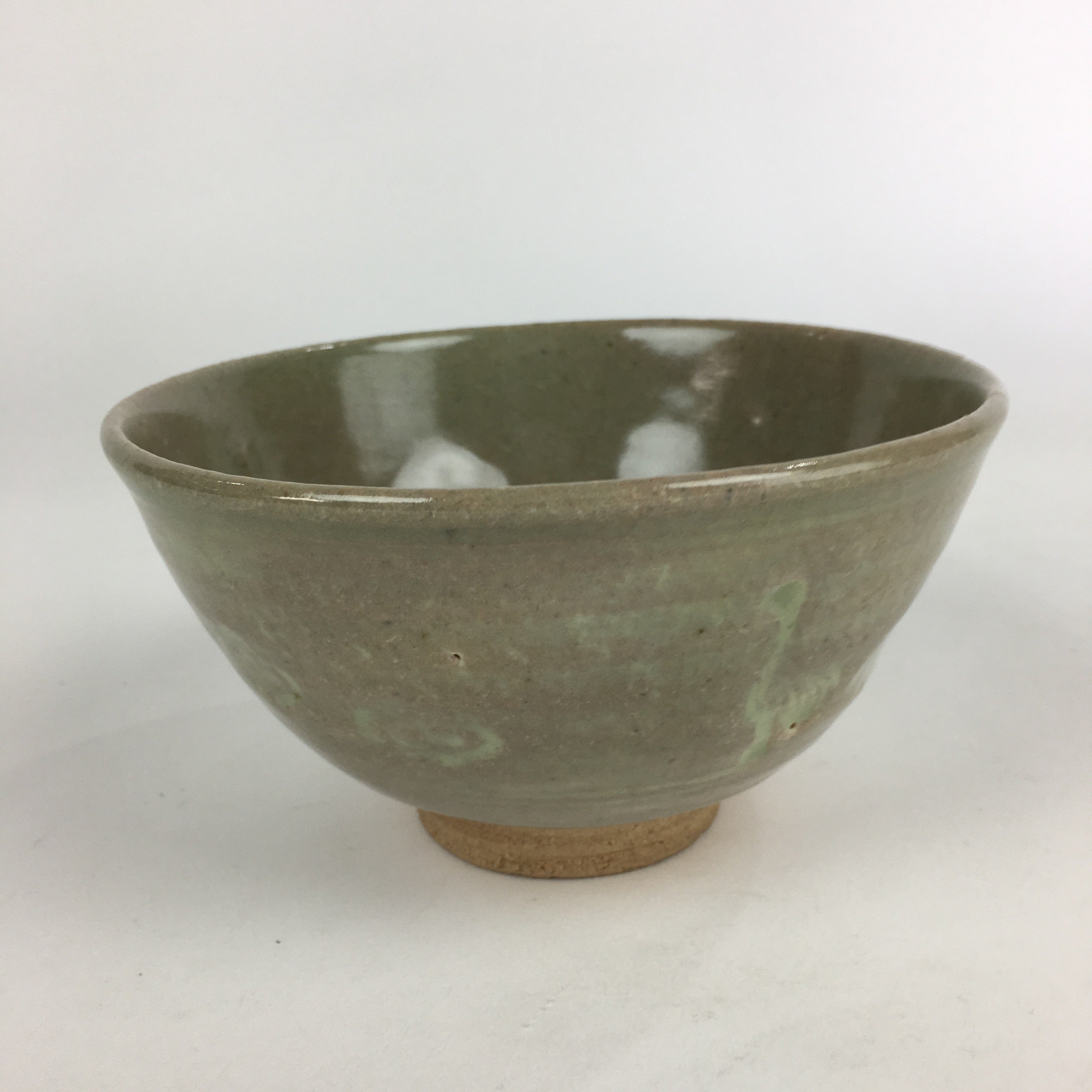 Japanese Ceramic Tea Ceremony Green Tea Bowl Vtg Chawan Crane GTB914