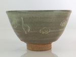 Japanese Ceramic Tea Ceremony Green Tea Bowl Vtg Chawan Crane GTB942