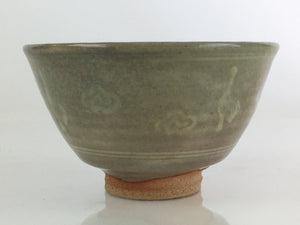 Japanese Ceramic Tea Ceremony Green Tea Bowl Vtg Chawan Crane GTB942