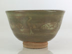Japanese Ceramic Tea Ceremony Green Tea Bowl Vtg Chawan Crane GTB943