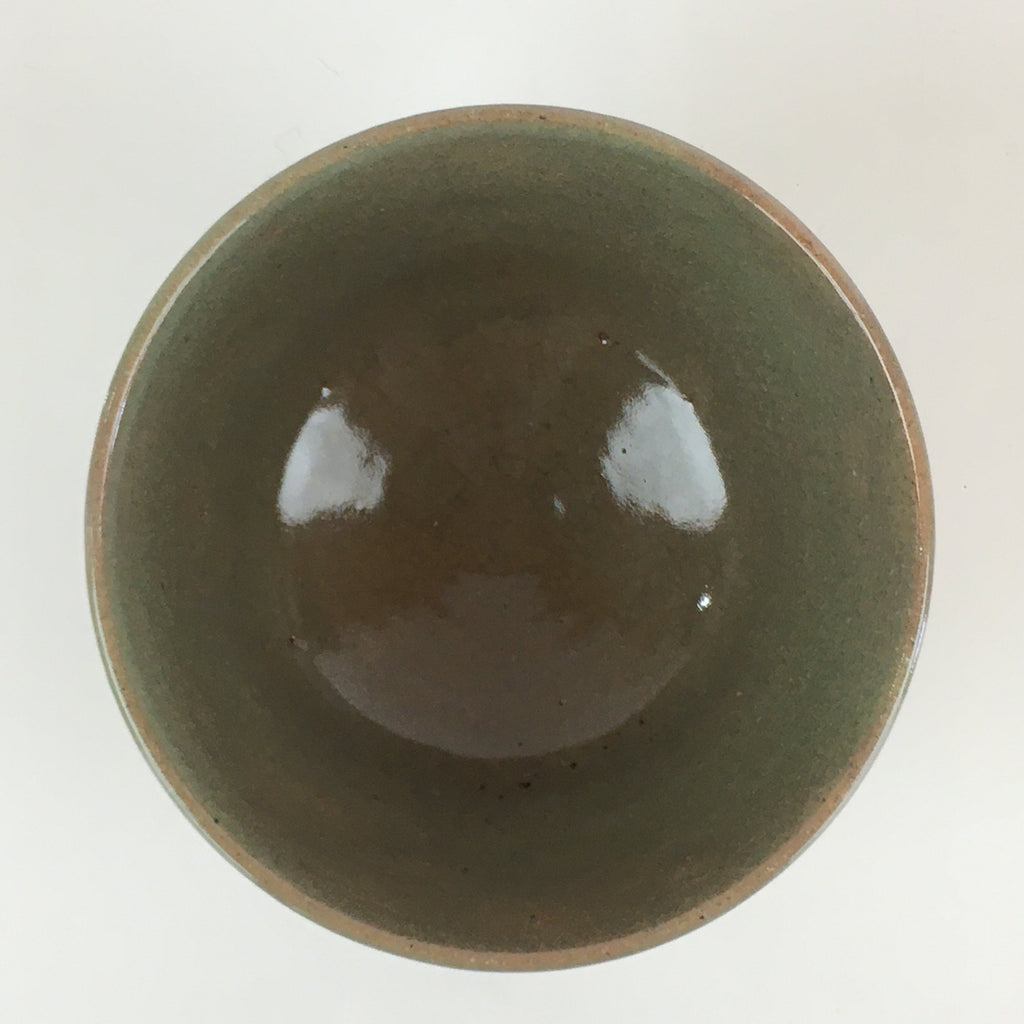 Japanese Ceramic Tea Ceremony Green Tea Bowl Vtg Chawan Crane GTB943