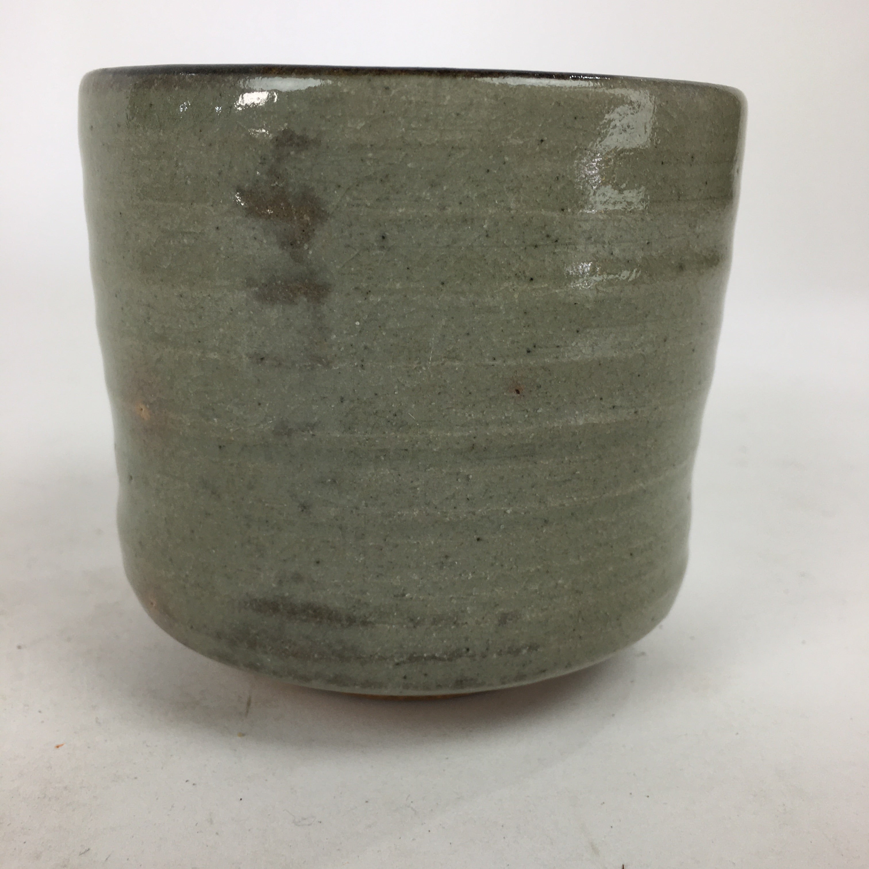 Japanese Ceramic Tea Ceremony Green Tea Bowl Vtg Chawan Cylinder GTB884