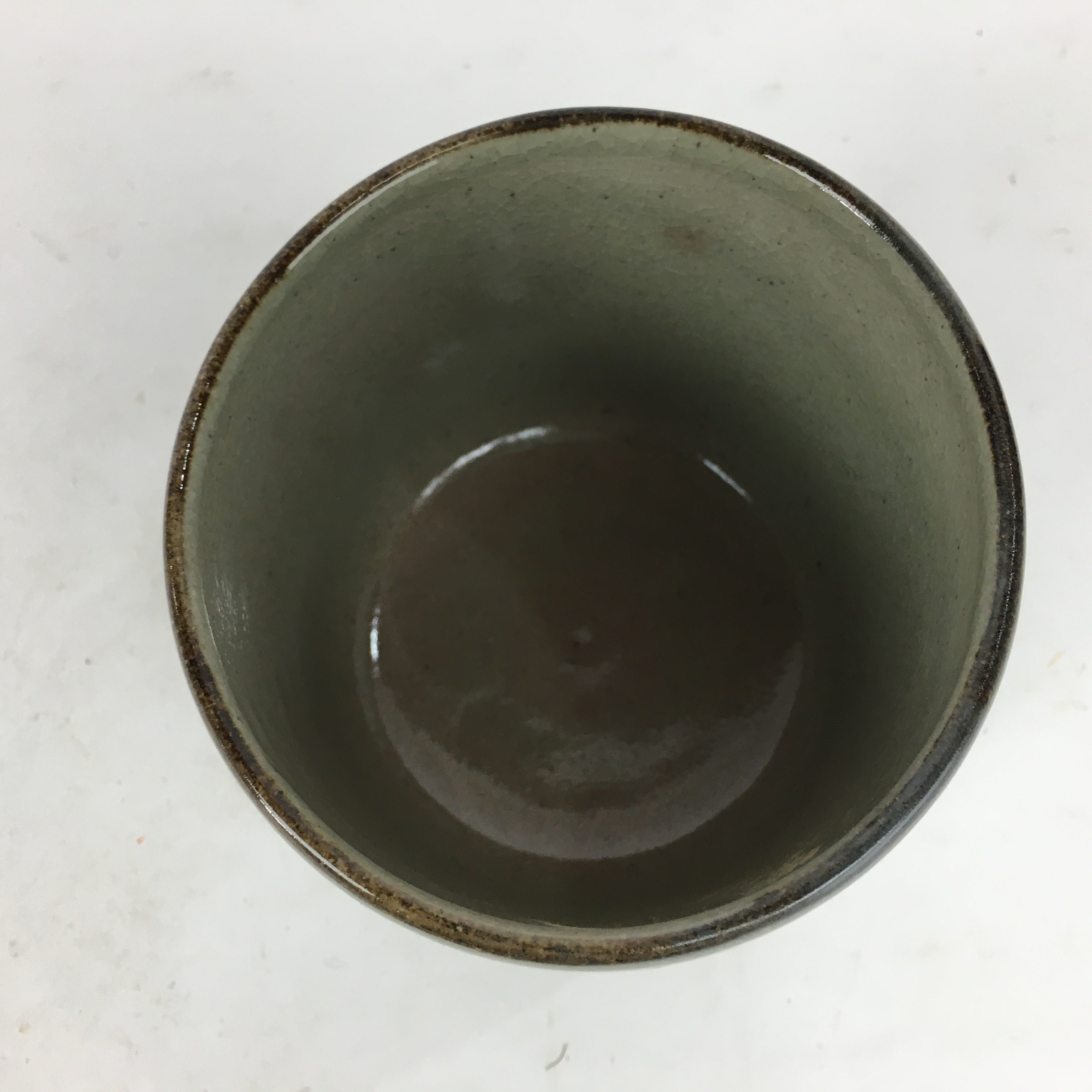 Japanese Ceramic Tea Ceremony Green Tea Bowl Vtg Chawan Cylinder GTB884