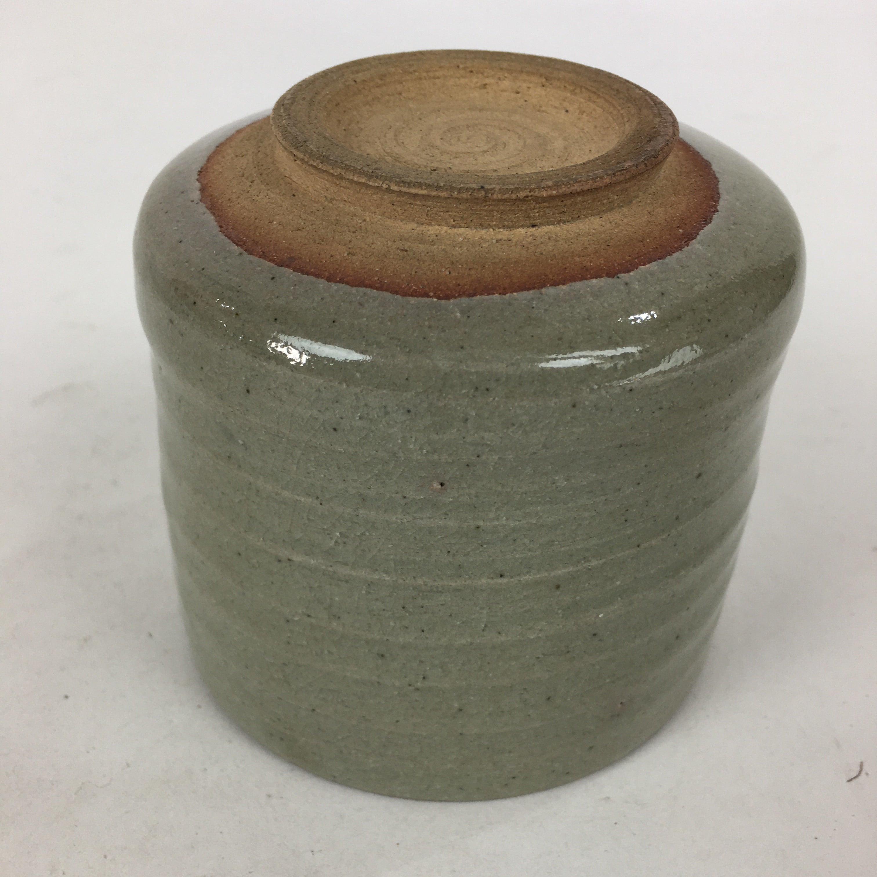 Japanese Ceramic Tea Ceremony Green Tea Bowl Vtg Chawan Cylinder GTB884