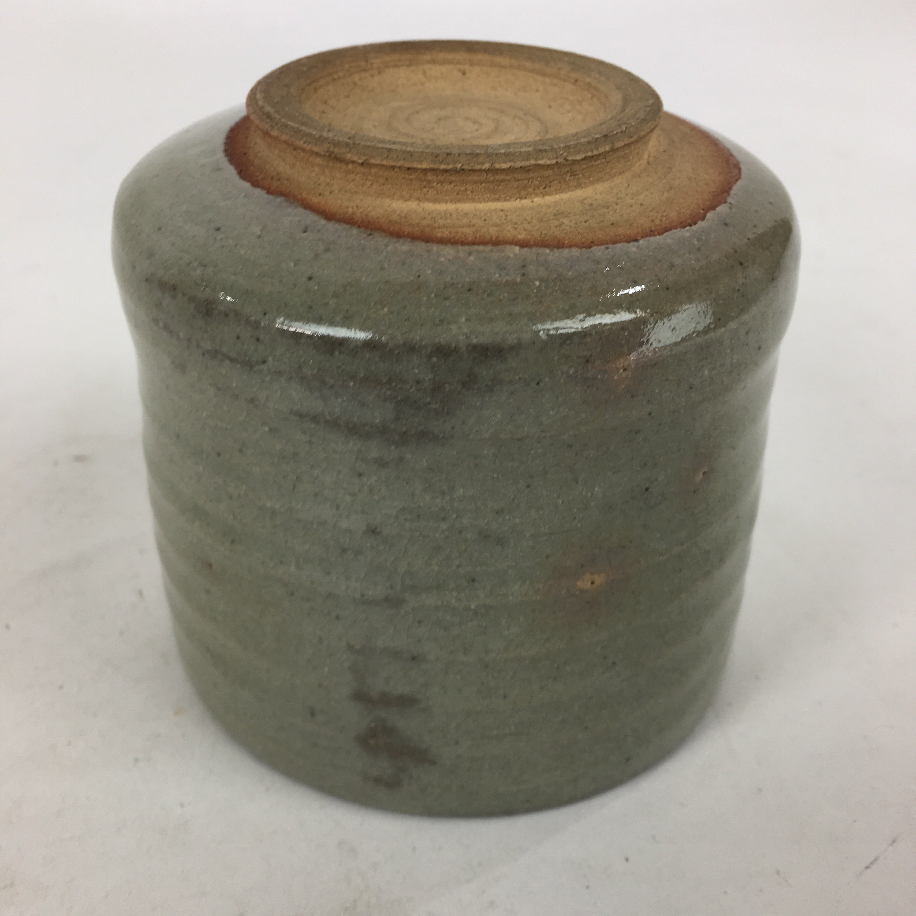 Japanese Ceramic Tea Ceremony Green Tea Bowl Vtg Chawan Cylinder GTB884