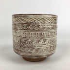 Japanese Ceramic Tea Ceremony Green Tea Bowl Vtg Chawan Cylinder GTB888