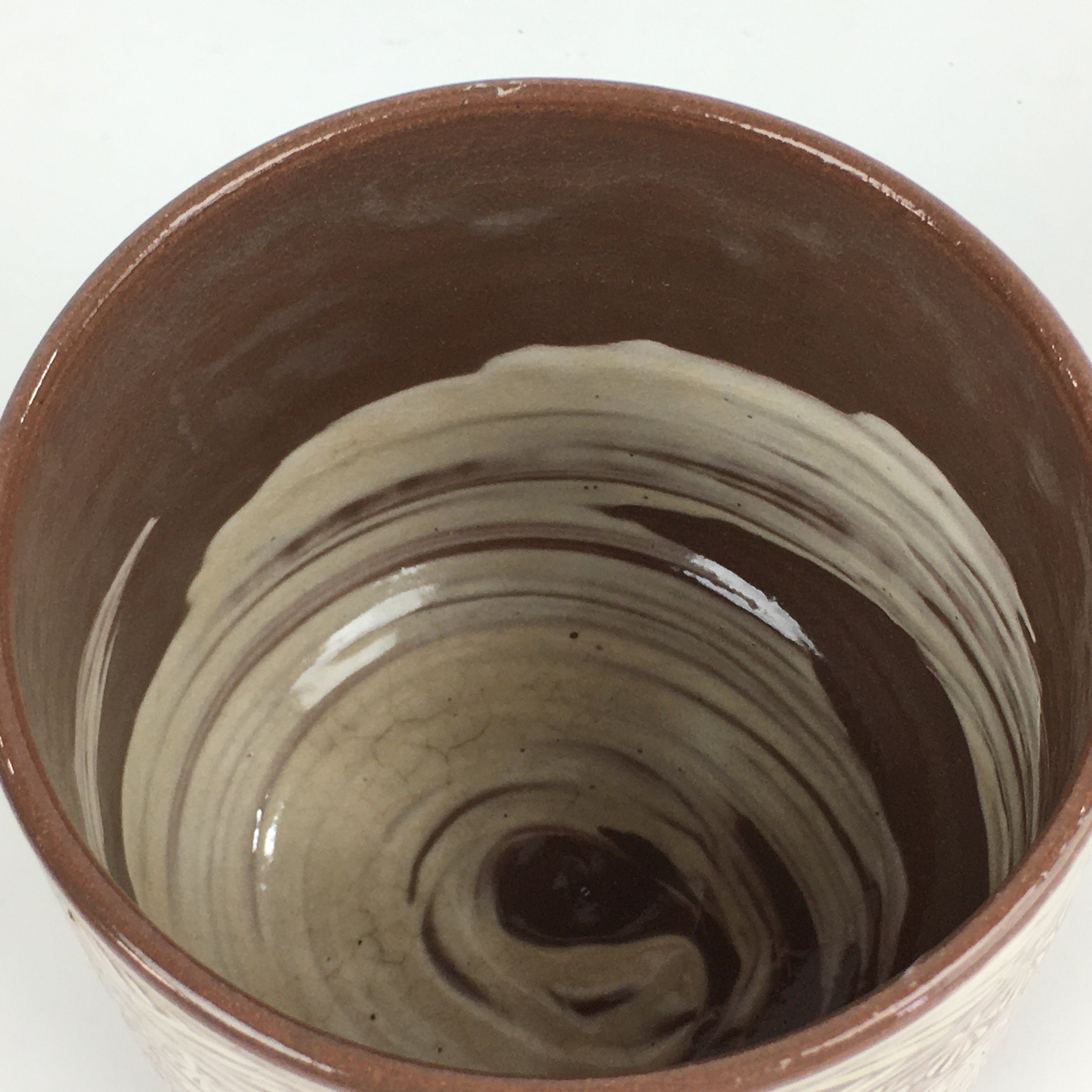 Japanese Ceramic Tea Ceremony Green Tea Bowl Vtg Chawan Cylinder GTB888